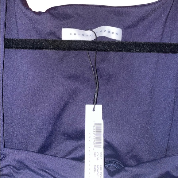 NWT Susana Monaco Ruched Long Sleeve Dress in Midnight - Picture 9 of 11